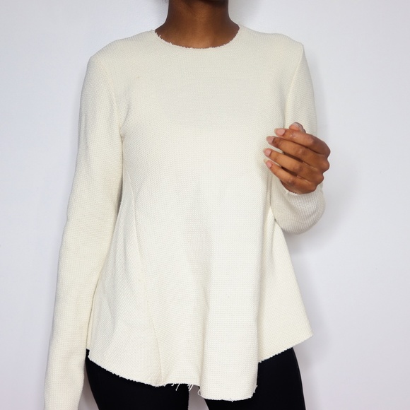 Zara Tops - Zara Women's Waffle Textured Long Sleeve Zip Top S